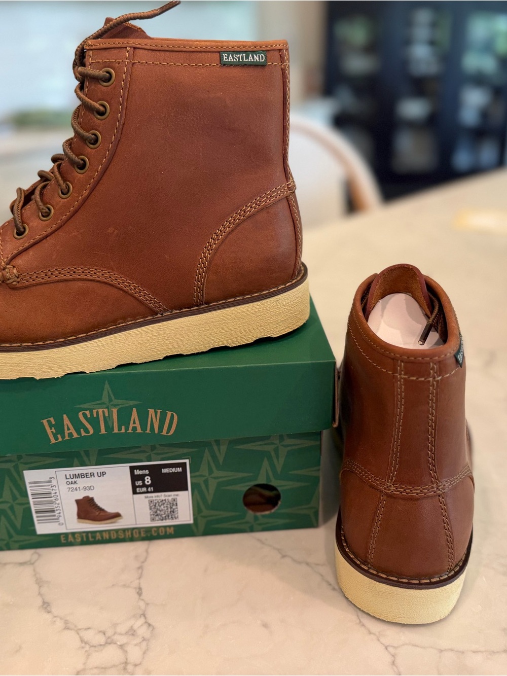 Eastland Men's Chestnut Brown Leather Chukka Work Boots